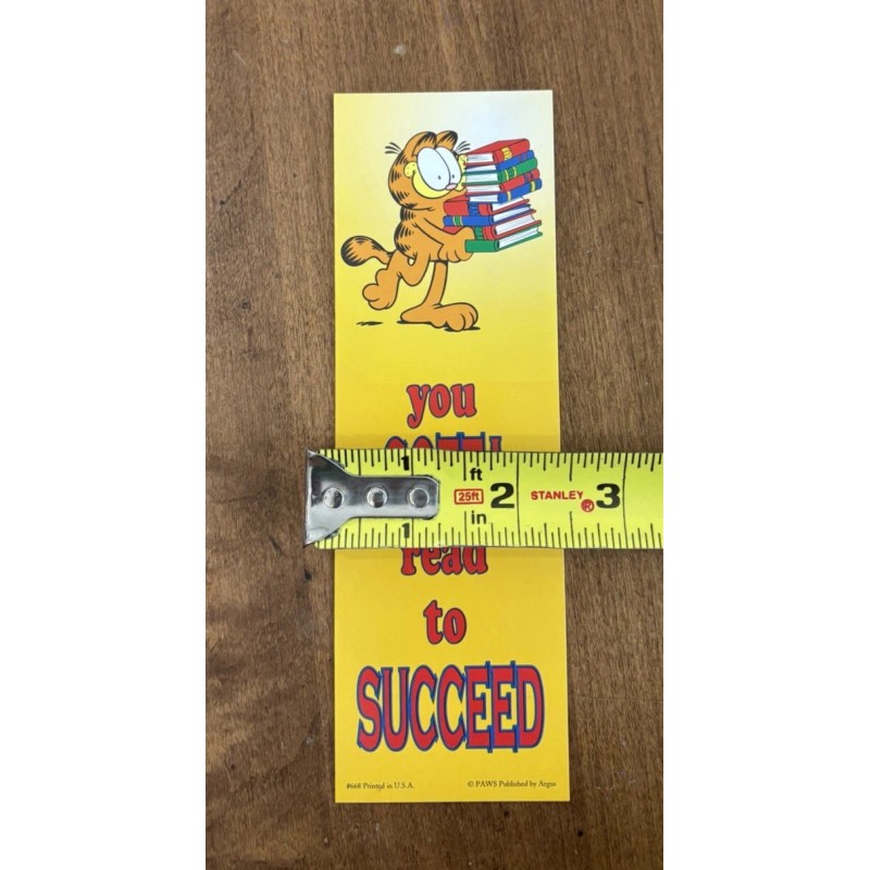 Vintage 1990’s Garfield “You Gotta Read To Succeed” Bookmark Library