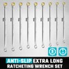 DURATECH Extra Long Anti-Slip Ratcheting Wrench Set, Double Box End