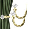 Crystal Metal Curtain Holdbacks 2pcs, Decoration Curtain Tie Back Hooks