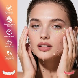 15 Unidades Tatuajes Temporales Faciales de Pecas con Purpurina Holográfica, Pegatinas Brillantes Resistentes al Agua con Diseño de Estrellas, Parches
