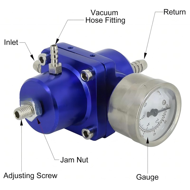 Keenso Regulador de Gasolina de 0 a 140 PSI,Universal Regulador