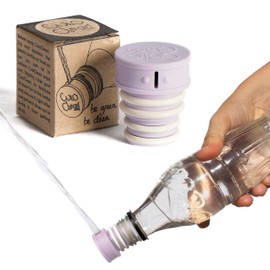 CuloClean Portable Bidet for Toilet, Travel, or Camping. Compatible with Any Plastic Bottle. Discreet, Sanitary or Travel Shower, Attachable Stopper, Backcountry Bidet Nozzle (1pcs Lilac)