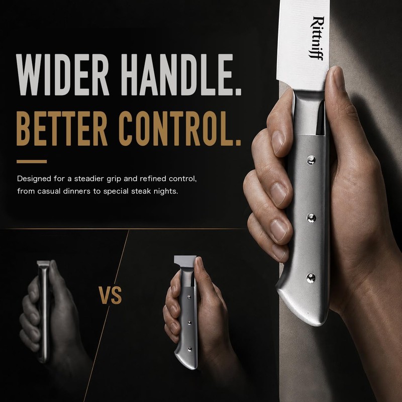 Steak Knives Set of 4, 5-Inch Serrated Stainless Steel Dinner