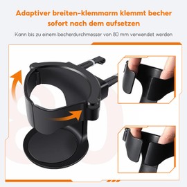 Auto Getränkehalter 2 Stück Becherhalter Auto, Lüftungshalterung, Universell Verstellbarer Auto-Belüftungs Flaschenhalter für Kaffeebecher, Getränkedose und Aschenbecher