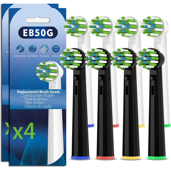 Replacement Toothbrush Heads Compatible with Oral B Braun Pro 1000/3000/5000/6000/7000,8PCS