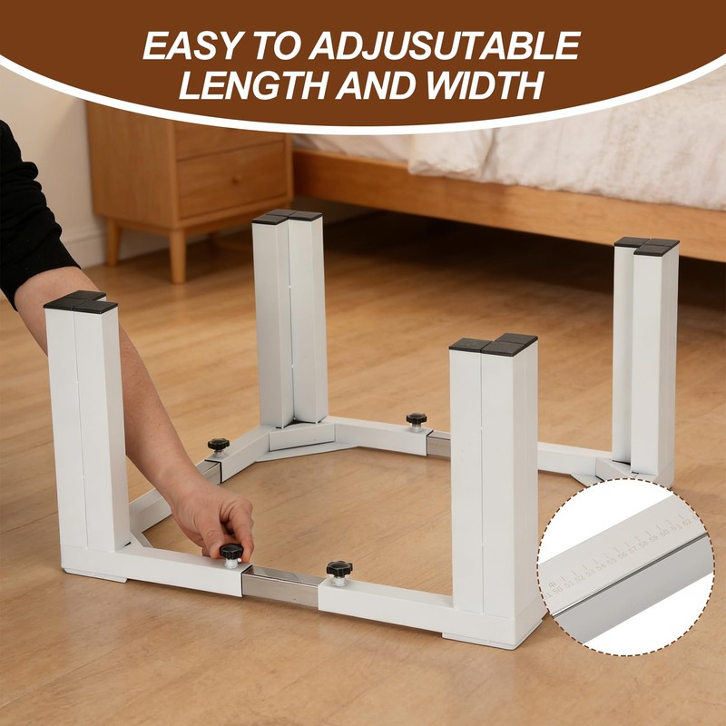 Adjustable Washer Dryer Pedestal, 12” Heavy Duty Stand (1200 lbs),