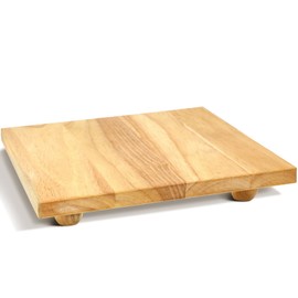 Bucherry Wood Butcher Block Cutting Board with Feet for Kitchen, 11.8 Inch Square Chopping Block Cutting Board with Legs for Meat Cheese Vegetables Kitchen Charcuterie, 1.78 Inches Thick