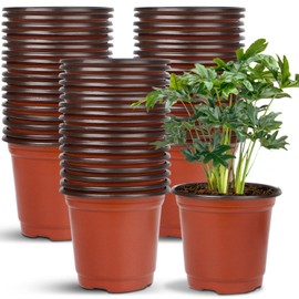 Augshy Augshy 40 Pcs 6" Plastic Plant Nursery Seed Starting Pots for Indoor Outdoor Succulent Seedling Cutting Transplanting