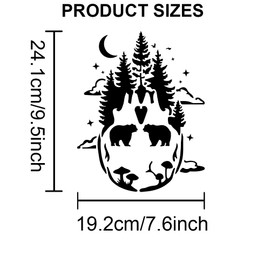 MAYJOYDIY Skull Forest Mushroom Stencil 11.7×8.3inch Large Mushroom Skull Stencils with Paint Brush Reusable Bear Tree Moon Star Drawing Template for Art Crafts Canvas Furniture Wall Wood