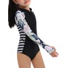 Girls Long Sleeve One-Piece Swimsuit: Rash Guard UV UPF 50+