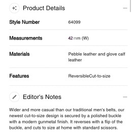 Coach NEW COACH 64099 MOD WIDE CUT-TO-SIZE MENS 42” REVERSIBLE LEATHER BELT