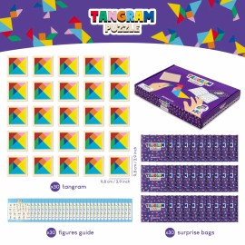 BONNYCO Tangram Puzzle Wooden Pack 30 Kids Party Favors - | Goodie Bags Stuffers for ...