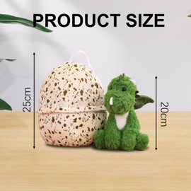 XdealCozyxc Egg Born Dinosaur Plush, Dinosaur in Egg Plush Stuffed Soft Cuddly Plush Toy for Girls Boys(20cm+25cm)