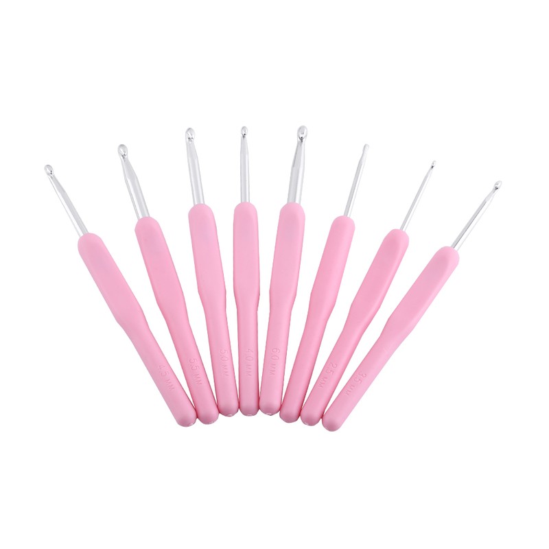 Set of 16 Soft Grip Handle Crochet Hooks Knitting Needles