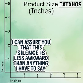 (3Pcs) Silence is Less Awkward Stickers Funny Sarcastic Humor Motivational Inspirational Coworkers Friends Gifts Waterproof Vinyl Decals for Kindle Water Bottle Bumper Car Hard Hat Phone Laptop 3x2.5