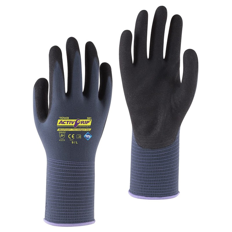 Birsppy FVLFIL Towa ActiveGrip Advance Assembly Gloves Blue/Black with MicroFinish®