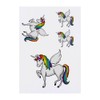 4 x 'Rainbow Unicorn' Temporary Tattoos - Water Resistant, Skin-Safe,