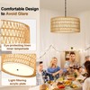 Farmhouse Chandeliers for Dining Room, Hand Woven 5-Light Rattan Pendant