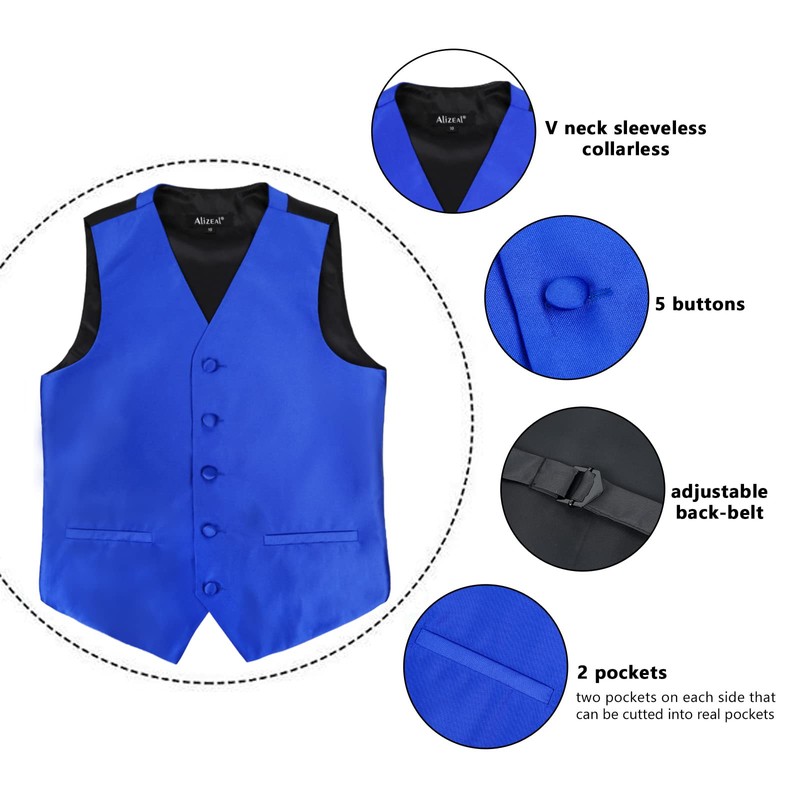 Alizeal Conjunto clásico de corbata, corbata y chaleco de traje