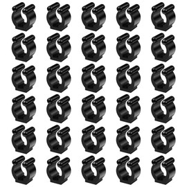 30 Black Billiards Cue Clips - Regular Fishing Rod Storage Holders for Pool Cue & Fishing Pole