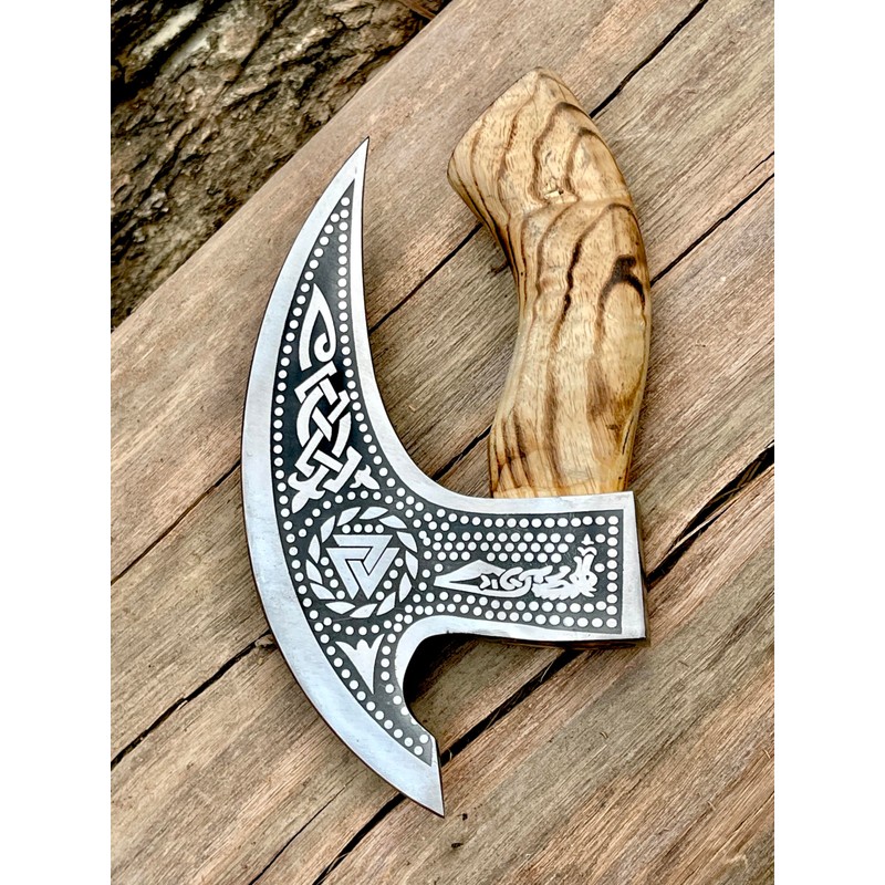 SHOHASS Pizza Cutter Axe Viking Pizza Axe Handmade Mini Pizza