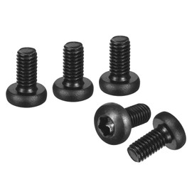 DTGN M6x12mm Pan Head Torx Security Screw - 50Pack - Good for Machinery - Carbon Steel Button Head Torx Bolt Star Drive Security Fasteners - Black
