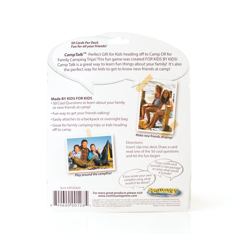 Around the Table Games Camp Talk Portable, Meaningful Conversation Starters
