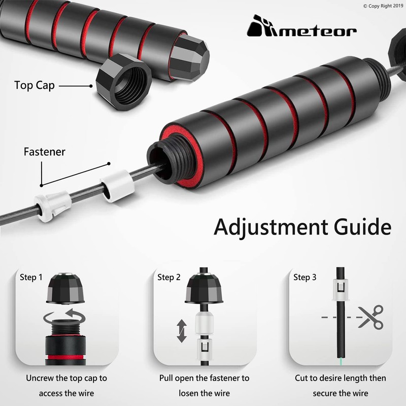 METEOR Adjustable Jump Rope for Cardio Exercise - Premium Skipping