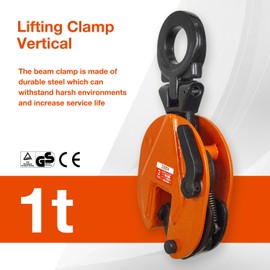 TKK Vertical Plate Clamp 4400Lb, 2Ton Plate Lifting Clamps Jaw Opening up to 1.3 inch Heavy Duty Lifting Clamps for Lifting and Transporting (4400lb 2t)