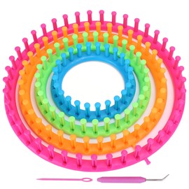 Circle Round Knitting Looms Set Craft Kit Tool with Hook Needle and Pompom Scarf Maker