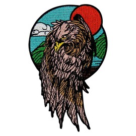 ZEGINs Eagle Under The Red Sun Patch Embroidered Applique Badge Iron On Sew On Emblem