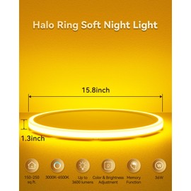 Aphyni 15.8 Inch LED Flush Mount Ceiling Light with Night Light, 36W 3600LM 3000K-6500K Dimmable Ceiling Light Fixture for Bedroom, Kitchen, Hallway - Wall Switch/Remote/APP Control