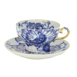 Lomonosov Porcelain Set Singing Garden 2pc Cup and Saucer 7.8 fl.oz/230 ml