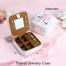 Small Jewellery Box with Initial Letter M and Flower Initial Jewellery Box Travel Organiser Box Gifts for Women Girls Gifts for Christmas Birthday Wedding Bridesmaid