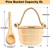 Sauna Bucket and Ladle Set,1.6Gallon(6 Liters) Sauna Bucket and 14.5″Sauna