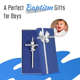 Silver boy Wall Cross bendessing baby 6" plata