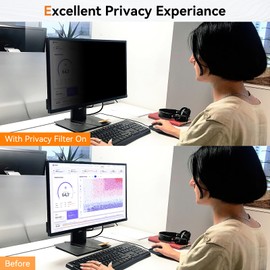 [2 Pack] 20 Inch Computer Privacy Screen for 16:9 Aspect Ratio Widescreen Monitor, Eye Protection Anti Glare Blue Light Computer Monitor Privacy Filter, Removable Anti-Scratch 20in Protector Film