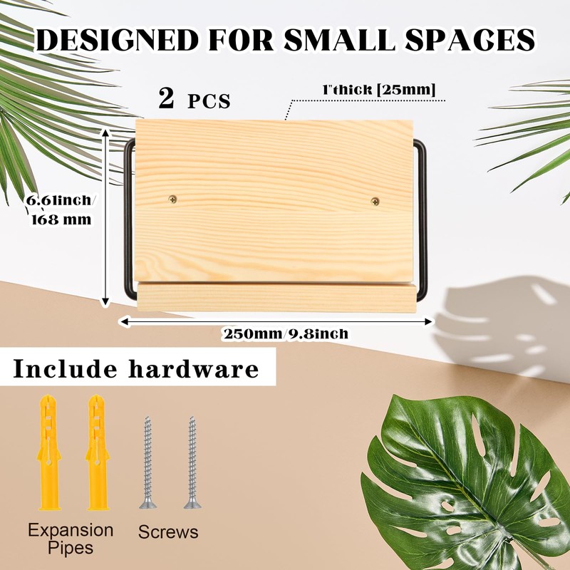 Mifoci 2 Pcs Wall Mounted Shoe Rack Organizer Wooden Modern