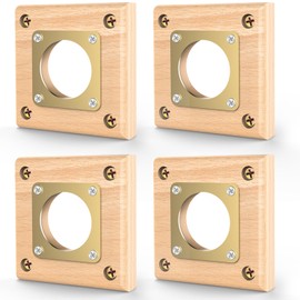 Ensayeer 4 Pack Predator Guards for Birdhouses, Strong Wooden Birdhouse Protector Guards with Copper Portals, Birdhouse Hole Protector Guard Replacement for Eastern Bluebird Houses, 1 1/2 Inch Opening