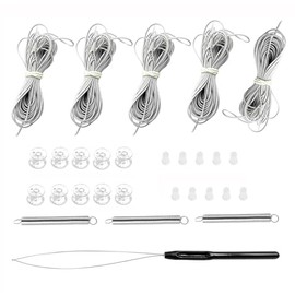 RV Pleated Shades Rapairs Kit,RV Blinds Window Shade Restringing Kit for Repairing Day Night Pleated Shade of RV Camper Windows,Grey