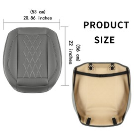 JOJOBAY Leather Car Seat Cover,Bottom Seat Covers for Cars,Front Seat Protector(Bottom),Fit for 95% of Vehicles - Padded,Anti-Slip(2 PC Front Pair,Grey)