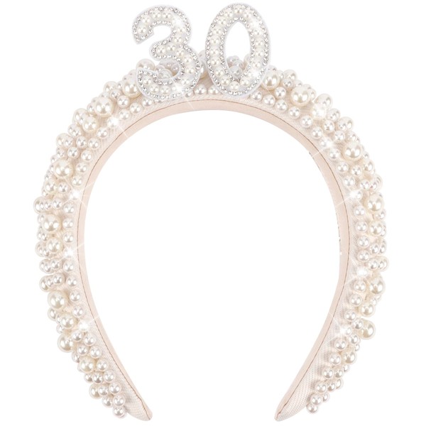 FASOTY 30th Birthday Crown 30th Birthday Headbands For Women Rhinestones