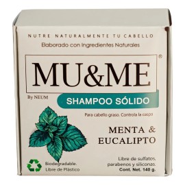 Shampoo Solido Mu&me Menta & Eucalipto Control Caspa 140gr