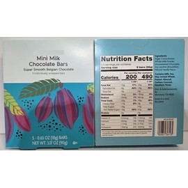 Trader Joe Mini Milk Chocolate Bars Super Smooth Belgian Chocolate 3.17oz 90g (Single Box)