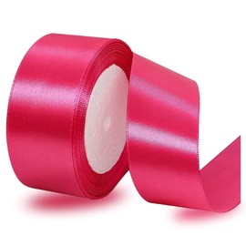 Satin Ribbons Magenta 40 mm Wide, 23 Metres Gift Ribbon for Gift Wrapping, DIY Crafts, Bouquets, Sewing Projects, Bow Making, Birthday and Wedding Decorations