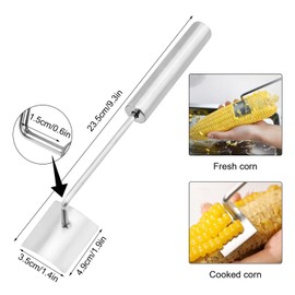 Corn Peeler Corn Planer, Stainless Steel Corn Stripper Tool, Cob Corn Kernel Remover Tool Corn Scraper with Ergonomic Handle for Home Kitchen (1pc)