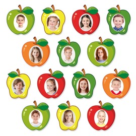 JarThenaAMCS 45Pcs Back to School Apples Cutouts Colorful Apples Shape Paper Name Tags Classroom Bulletin Board Decor with 100Pcs Glue Points for DIY Craft Wall Photo Home Party