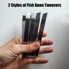 4Pcs Fish Bone Tweezers Set Flat and Slant Kitchen Tweezers