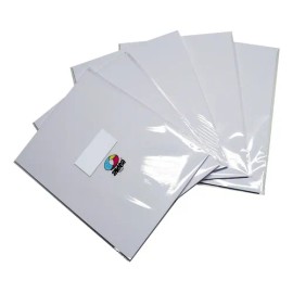 3 Paq Papel Adhesivo Fotográfico Brillante Carta 90g 150 Hoj Color Blanco
