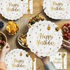 75PCS Happy Birthday Plates and Napkins Set - 7 Inch